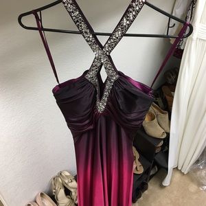 Ombré crimson formal gown